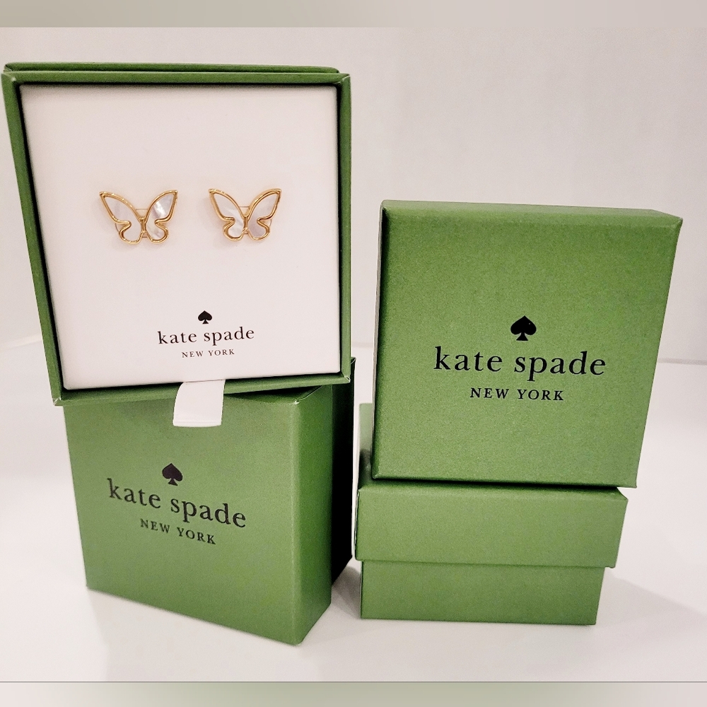 Kate Spade Gold Butterfly Stud Earrings - Picture 3 of 3